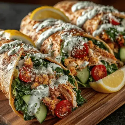 Zesty Protein-Packed Chicken Caesar Salad Wraps