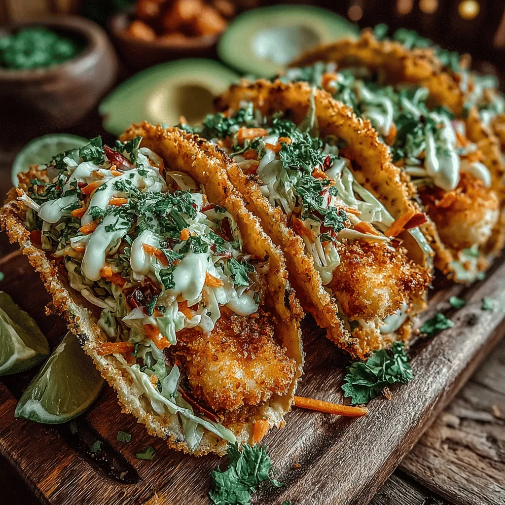 Delight your taste buds with these Crispy Baked Fish Tacos, a culinary creation that marries the flaky goodness of fish with a vibrant cabbage slaw. This dish is perfect for weeknight dinners or casual gatherings, providing a healthier alternative to traditional fried tacos without sacrificing flavor. These tacos feature a delightful blend of textures and tastes, making them an excellent choice for those seeking a satisfying yet nutritious meal.