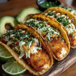 Crispy Baked Fish Tacos with Cabbage Slaw