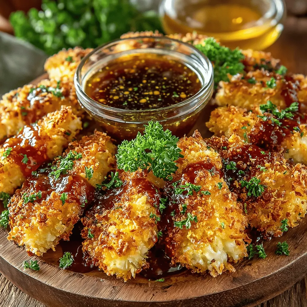 <strong>Introduction</strong>” /></p>
</p>
<h3>Importance of Ensuring the Chicken is Fully Coated for Maximum Flavor and Crunch</h3>
</p>
<p>To achieve the ultimate in flavor and texture, it’s crucial that each chicken tender is fully coated in the seasoned breadcrumbs. This not only ensures that every bite is packed with flavor but also contributes to that satisfying, crunchy texture that everyone loves. When breading the chicken, take your time to press the breadcrumbs firmly onto the surface. This will help them adhere better during the baking process and create a uniform crispy layer.</p>
</p>
<h3>Achieving That Golden Brown Finish</h3>
</p>
<p>One of the secrets to achieving that perfect golden brown finish on your chicken tenders lies in the use of cooking spray or olive oil. A light mist of cooking spray or a drizzle of olive oil over the breaded chicken allows for even browning and enhances crispiness. The oil helps to create a barrier that prevents moisture from escaping too quickly, thus keeping the tenders juicy inside while achieving a crunchy exterior.</p>
</p>
<h4>Baking Time and Temperature Specifics</h4>
</p>
<p>For crispy baked chicken tenders, preheat your oven to 425°F (220°C). This high temperature is essential for achieving that desirable crispness. Arrange the breaded tenders on a baking sheet lined with parchment paper, ensuring they are spaced apart to promote even cooking. Bake the chicken for about 15-20 minutes, flipping them halfway through the cooking time. Flipping is crucial as it allows both sides to crisp up evenly, preventing any sogginess on the underside.</p>
</p>
<p>To ensure that your chicken is safe to eat, use a meat thermometer to check the internal temperature. The tenders should reach a minimum of 165°F (74°C) to be considered fully cooked. This step is vital not only for safety but also for ensuring that your chicken remains moist and tender inside.</p>
</p>
<h3>Crafting the Perfect Honey Mustard Sauce</h3>
</p>
<p>No chicken tender is complete without a delicious dipping sauce, and the honey mustard sauce is a perfect complement. Here’s how to make it:</p>
</p>
<p>1. <strong>Ingredients</strong>:</p>
<p>– 1/2 cup Dijon mustard</p>
<p>– 1/4 cup honey</p>
<p>– 1 tablespoon apple cider vinegar (optional, for tanginess)</p>
<p>– Salt and pepper to taste</p>
</p>
<p>2. <strong>Instructions</strong>:</p>
<p>– In a small bowl, combine the Dijon mustard and honey.</p>
<p>– Whisk together until smooth and well blended.</p>
<p>– For an extra zing, add a tablespoon of apple cider vinegar and mix thoroughly.</p>
<p>– Season with salt and pepper to taste, adjusting the sweetness or tanginess to your liking.</p>
</p>
<p>The balance of sweet honey and tangy mustard creates a delectable sauce that enhances the flavors of the chicken. If you prefer a milder flavor, you can adjust the ratio of honey to mustard, or even try using whole grain mustard for added texture and flavor complexity.</p>
</p>
<h3>Serving Suggestions and Pairings</h3>
</p>
<p>These crispy baked chicken tenders can be served in a variety of ways, making them a versatile dish suitable for any occasion. Here are some ideas to elevate your meal:</p>
</p>
<p>– <strong>With Sides</strong>: Pair the chicken tenders with a fresh garden salad, crispy French fries, or roasted vegetables. The freshness of a salad can balance the richness of the chicken, while fries offer a classic comfort food option.</p>
</p>
<p>– <strong>Dipping Variations</strong>: In addition to honey mustard, consider serving the tenders with other dips such as ranch dressing, barbecue sauce, or even a spicy sriracha mayo for those who enjoy a kick.</p>
</p>
<p>– <strong>Presentation Tips</strong>: To make your meal visually appealing, arrange the chicken tenders on a large platter, garnished with fresh herbs such as parsley or cilantro. Adding slices of lemon or lime not only enhances the look but also allows diners to squeeze fresh juice over the tenders for a burst of brightness.</p>
</p>
<h3>Nutritional Benefits of Baked Chicken Tenders</h3>
</p>
<p>Baked chicken tenders offer numerous nutritional benefits, making them a smart choice for a healthy meal. The primary ingredient, chicken breast, is a lean source of protein, which is essential for muscle repair and overall health. Unlike traditional fried chicken, baking reduces added fats and calories, making this dish a healthier alternative without sacrificing flavor.</p>
</p>
<p>When comparing the nutritional values of baked versus fried chicken tenders, the baked version typically contains significantly less fat and calories. A serving of baked chicken tenders can have as little as 200-250 calories, depending on the breading and cooking method, while fried tenders can exceed 400 calories per serving.</p>
</p>
<p>Including baked chicken tenders in your diet can contribute to a balanced meal plan, providing necessary nutrients without excessive calories. They can easily fit into various dietary preferences, making them a family-friendly dish.</p>
</p>
<h3>Conclusion</h3>
</p>
<p>Crispy baked chicken tenders with honey mustard are not just a delicious meal; they are an easy and satisfying option for any night of the week. With their pleasing crunch and the perfect balance of sweet and tangy flavors from the honey mustard sauce, these tenders are sure to please both kids and adults alike.</p>
</p>
<p>The preparation is straightforward, making it an ideal recipe for busy families or those looking to enjoy a hearty homemade meal without a lot of fuss. With the added nutritional benefits of being baked rather than fried, you can feel good about serving this dish as part of a healthy diet.</p>
</p>
<p>So why not give this recipe a try? You’ll be rewarded with a crispy, flavorful dish that can easily become a staple in your cooking repertoire. Enjoy the satisfaction of homemade cooking, and delight in the deliciousness that these chicken tenders bring to your table.</p>
</div>