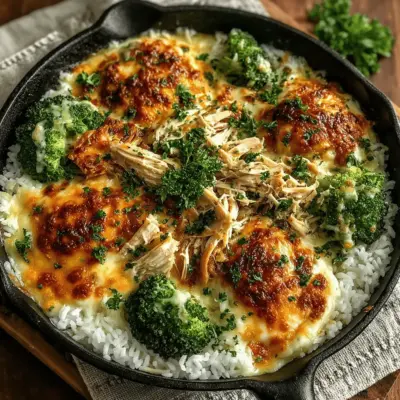Cheesy Delight: One-Pan Broccoli and Chicken Bake