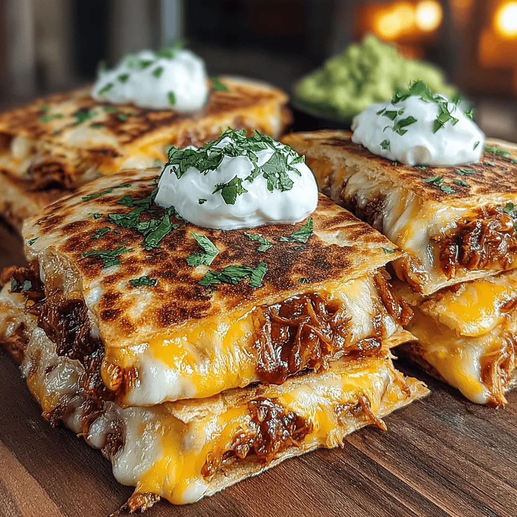 In the world of quick and easy meals, few dishes can rival the appeal of Quick BBQ Chicken Quesadillas. This delightful recipe brings together the smoky, tangy flavors of BBQ chicken with the rich, gooey goodness of melted cheese, all neatly wrapped in a crispy tortilla. Whether you're looking for a fast weeknight dinner, a satisfying snack for game day, or a casual dish for entertaining friends, BBQ chicken quesadillas deliver on all fronts, making them a versatile option that fits any occasion.