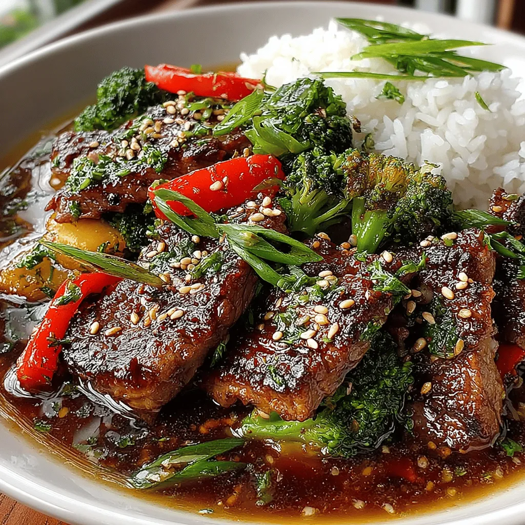 - 1 pound flank steak, sliced thinly against the grain - 2 cups broccoli florets - 1 red bell pepper, sliced - 3 cloves garlic, minced - 1 tablespoon fresh ginger, minced - 1/4 cup soy sauce - 2 tablespoons oyster sauce - 1 tablespoon cornstarch - 2 tablespoons vegetable oil - Cooked jasmine or brown rice, for serving