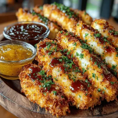 Golden Crunch Chicken Tenders with Sweet & Zesty Honey Mustard Dip