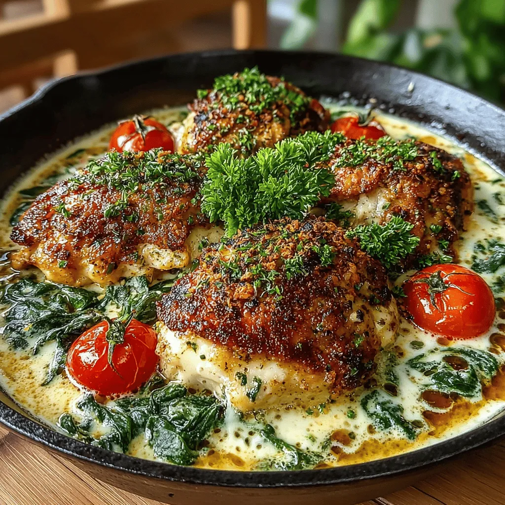In the world of weeknight dinners, finding the perfect recipe that balances flavor, ease of preparation, and satisfaction can often be a challenge. The Creamy Garlic Parmesan Chicken Skillet stands out as a delightful solution, combining tender chicken breasts with a rich, creamy sauce infused with garlic and Parmesan, alongside vibrant vegetables. This dish not only pleases the palate but also fits into a busy lifestyle, making it an ideal choice for families and individuals alike. In this article, we will explore the intricacies of this delicious recipe, providing you with a comprehensive guide to its preparation, the health benefits of its ingredients, and tips for enhancing your cooking experience.