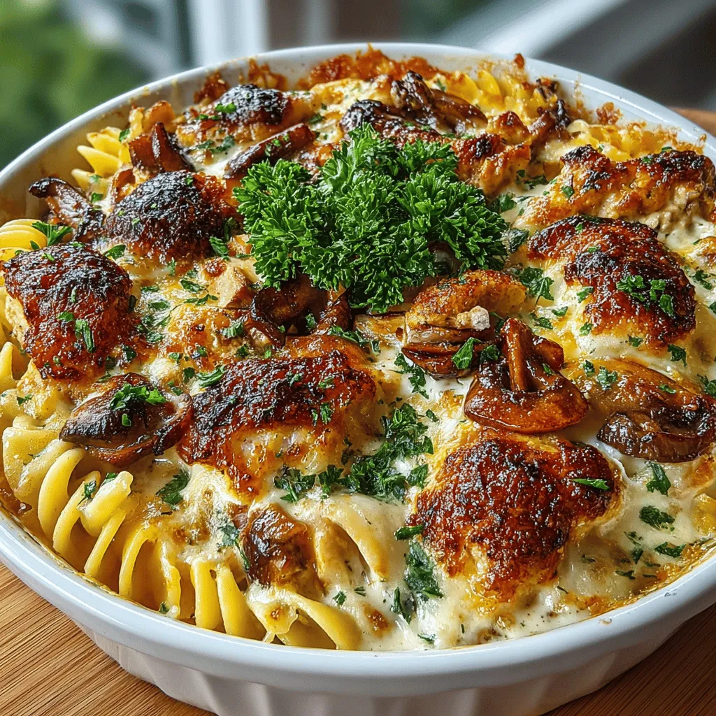 To create the perfect Creamy Chicken and Mushroom Pasta Bake, you’ll need a selection of core ingredients that work together to build a robust flavor profile. Each component plays a crucial role in the dish, contributing to its overall appeal.