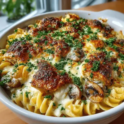 Creamy Chicken and Mushroom Pasta Bake