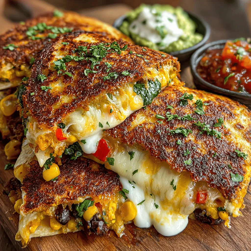 Veggie Fiesta Quesadillas are a vibrant and flavorful meal option that brings together a medley of colorful vegetables, protein-packed beans, and gooey cheese, all enveloped in a perfectly toasted tortilla. This dish embodies the essence of comfort food while catering to those looking for a nutritious alternative. The beauty of quesadillas lies in their versatility; they can be customized to satisfy various dietary preferences, making them an excellent choice for vegetarians and those seeking to incorporate more plant-based meals into their diets.