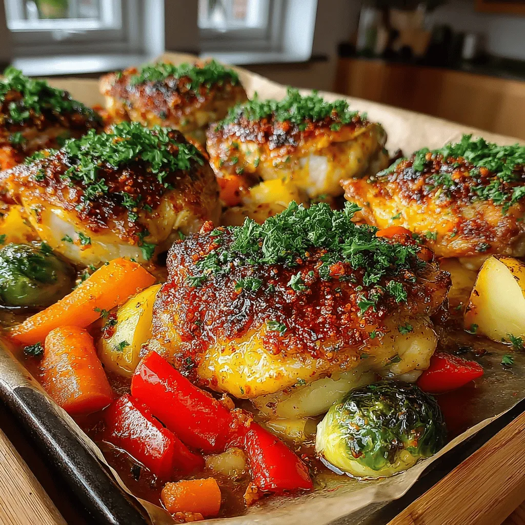 In the realm of weeknight dinners, few meals can rival the ease and satisfaction of a sheet pan recipe. The Crispy Sheet Pan Chicken and Veggies stands out as a quintessential dish that embodies simplicity without compromising on flavor or nutrition. This one-pan wonder marries succulent chicken thighs with a colorful medley of roasted vegetables, creating a meal that is not only visually appealing but also hearty and wholesome. With the demands of a busy lifestyle, finding a recipe that is both time-efficient and delicious is essential, and this dish checks all the boxes.