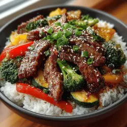 In the world of quick and delicious meals, stir-fry stands out as a favorite among home cooks. The Sizzling Beef & Veggie Delight Stir-Fry Bowls are not only easy to prepare but also packed with flavor and nutrition. This recipe combines tender beef sirloin with a vibrant medley of fresh vegetables, all tossed in a savory sauce that brings everything together. Perfect for busy weeknights or a wholesome family meal, this dish is sure to impress. Let’s dive into the details of creating this satisfying stir-fry bowl that’s as delightful to eat as it is to make.