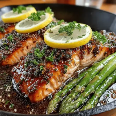 Zesty Skillet Lemon Herb Salmon with Asparagus