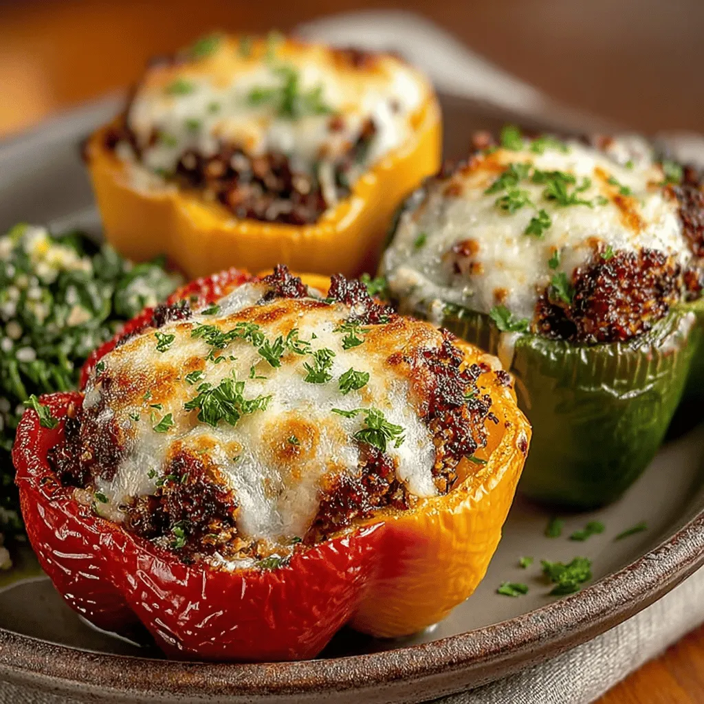 Savory Turkey and Spinach Stuffed Bell Peppers