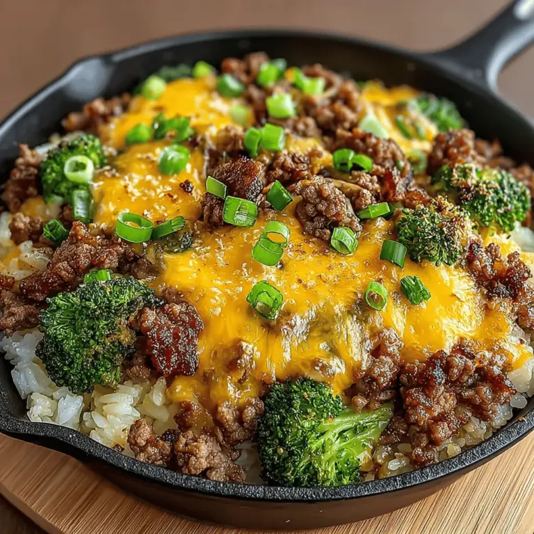 In today's fast-paced world, finding a delicious yet easy-to-make meal can be a challenge. Whether you’re a busy parent juggling work and family or simply someone who wants to enjoy a home-cooked meal without spending hours in the kitchen, the One-Pan Cheesy Beef and Broccoli Skillet is the perfect solution. This hearty dish combines the rich flavors of ground beef, the nutritional punch of broccoli, and the gooey goodness of cheddar cheese, all cooked in just one pan. It embodies comfort food at its best, offering a delightful balance of taste and convenience that makes it a must-try for families and home cooks alike.