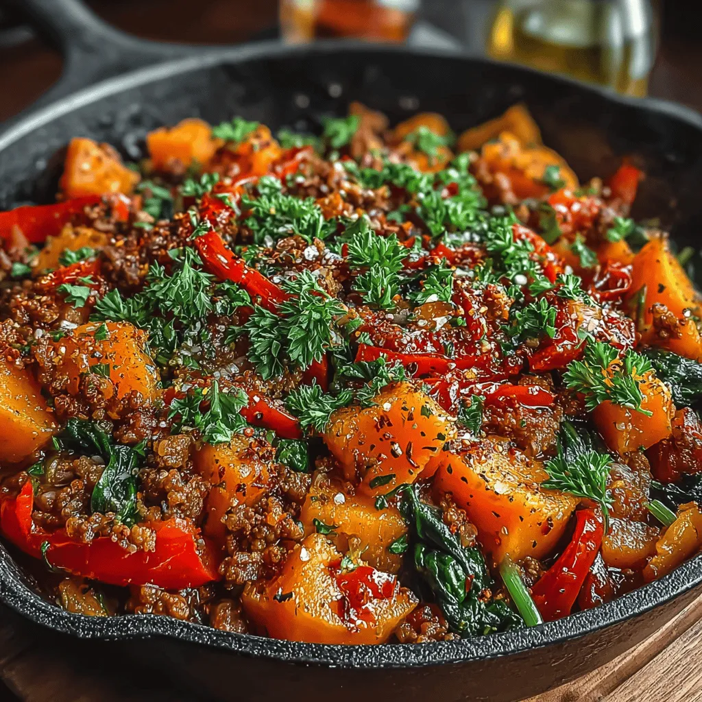 In today’s fast-paced world, finding nutritious, delicious, and easy-to-make recipes can be a challenge. Enter the Savory Ground Turkey and Sweet Potato Skillet, a wholesome dish that combines lean protein, vibrant vegetables, and hearty sweet potatoes. This one-pan wonder is perfect for busy weeknights, offering a satisfying meal that is both flavorful and healthy. Let’s explore the details of this delightful recipe, from the ingredients to the cooking process, ensuring you have all the information you need to whip up this savory dish.