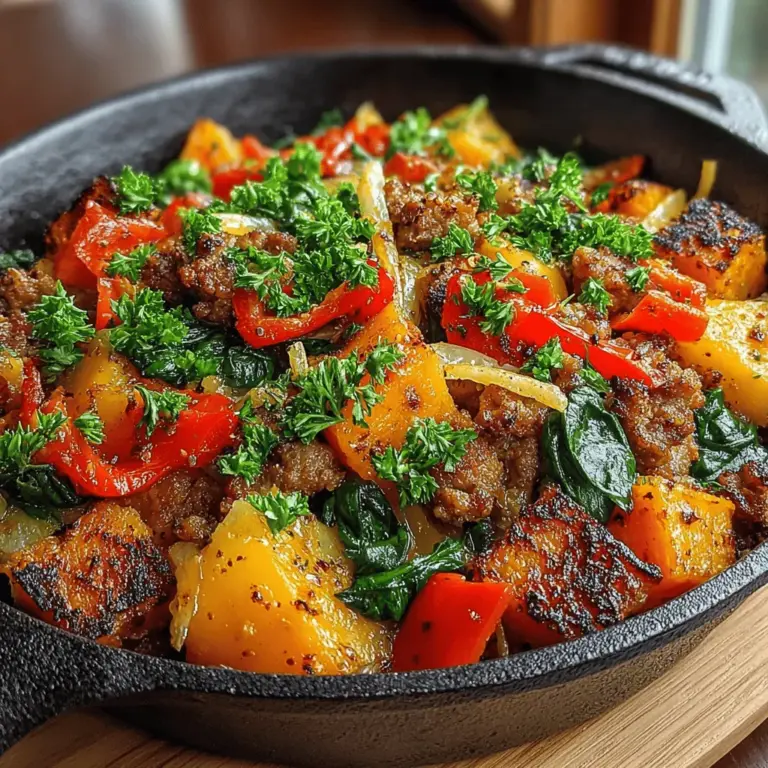 In today’s fast-paced world, finding nutritious, delicious, and easy-to-make recipes can be a challenge. Enter the Savory Ground Turkey and Sweet Potato Skillet, a wholesome dish that combines lean protein, vibrant vegetables, and hearty sweet potatoes. This one-pan wonder is perfect for busy weeknights, offering a satisfying meal that is both flavorful and healthy. Let’s explore the details of this delightful recipe, from the ingredients to the cooking process, ensuring you have all the information you need to whip up this savory dish.