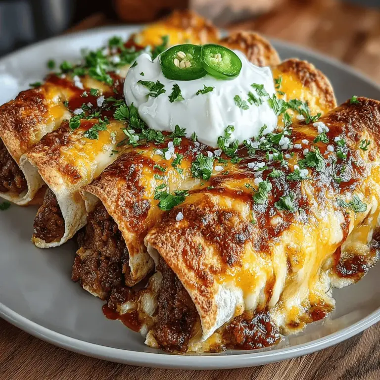- 1 pound ground beef - 1 can (15 oz) black beans, drained and rinsed - 1 can (10 oz) enchilada sauce - 1 cup shredded cheddar cheese - 1 cup shredded Monterey Jack cheese - 8 corn tortillas - 1 small onion, diced - 2 cloves garlic, minced - 1 tablespoon olive oil - 1 teaspoon cumin - 1 teaspoon chili powder - Salt and pepper to taste - Optional: sliced jalapeños for heat - Optional: fresh cilantro for garnish