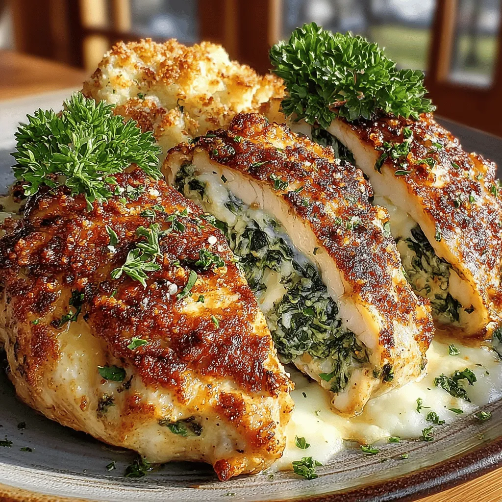 Creamy Spinach and Cheddar Stuffed Chicken Breasts