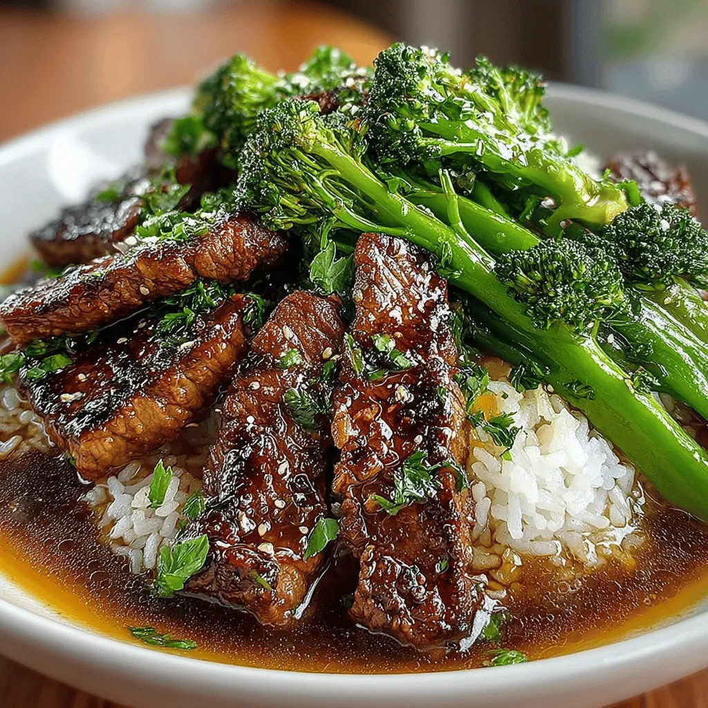 - 1 pound beef sirloin, thinly sliced against the grain - 2 cups broccoli florets - 3 tablespoons soy sauce - 2 tablespoons oyster sauce - 1 tablespoon cornstarch - 3 cloves garlic, minced - 1-inch piece ginger, minced - 2 tablespoons vegetable oil - 1/4 cup water - Salt and pepper to taste - Optional: sesame seeds for garnish