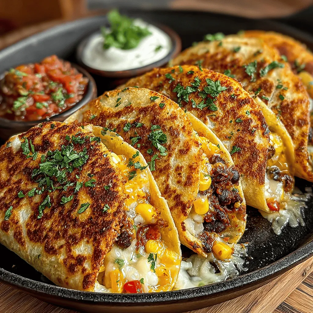 To create a flavorful filling for your savory veggie-stuffed skillet quesadillas, begin by sautéing aromatics that will form the base of your dish. Start by heating a tablespoon of olive oil in a large skillet over medium heat. Once the oil is shimmering, add one finely chopped onion and two cloves of minced garlic. Sauté these ingredients for about 2-3 minutes until the onions become translucent and the garlic is fragrant.