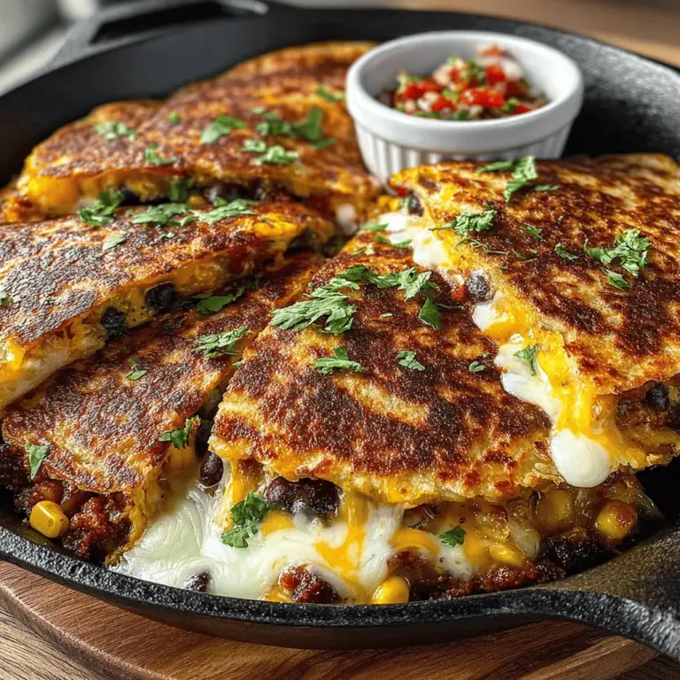 To create a flavorful filling for your savory veggie-stuffed skillet quesadillas, begin by sautéing aromatics that will form the base of your dish. Start by heating a tablespoon of olive oil in a large skillet over medium heat. Once the oil is shimmering, add one finely chopped onion and two cloves of minced garlic. Sauté these ingredients for about 2-3 minutes until the onions become translucent and the garlic is fragrant.