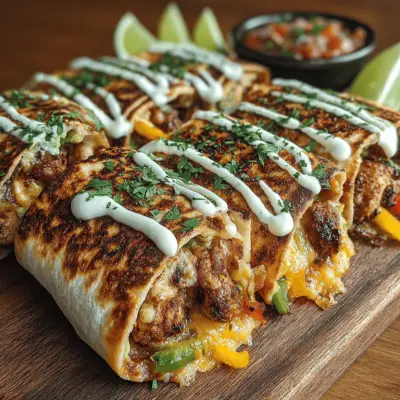 Crispy Chicken Fajita Wraps with Avocado Sauce