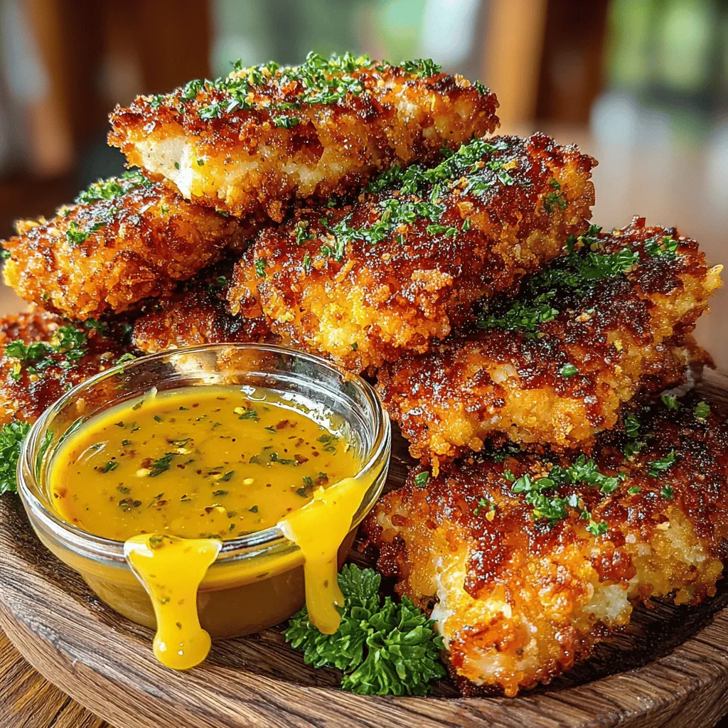 Crunchy Chicken Tenders with Sweet Honey Mustard