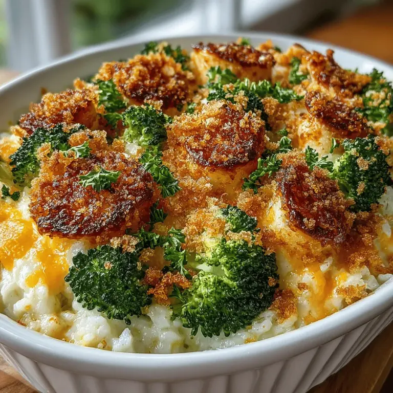 Cheesy Broccoli Delight Casserole is more than just a dish; it's a heartwarming staple that brings families together around the dinner table. This comforting casserole is ideal for family dinners, potlucks, or as a side dish that delights both kids and adults alike. With its rich, creamy texture and the cheesy goodness that everyone loves, it cleverly marries the nutritional benefits of broccoli with flavors that make vegetables appealing to even the pickiest eaters. Whether you're looking for a quick weeknight meal or a delightful dish for a special occasion, this casserole is sure to be a hit.
