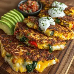 - 4 large flour tortillas - 1 cup shredded mozzarella cheese - 1 cup shredded cheddar cheese - 1 bell pepper (any color), diced - 1 small zucchini, diced - 1 cup fresh spinach, roughly chopped - 1 teaspoon ground cumin - 1 teaspoon smoked paprika - Salt and pepper to taste - 2 tablespoons olive oil - Optional: Fresh cilantro for garnish