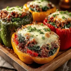- 4 large bell peppers (any color) - 1 pound ground turkey - 2 cups fresh spinach, chopped - 1 cup cooked quinoa or rice - 1 medium onion, diced - 2 cloves garlic, minced - 1 can (14.5 oz) diced tomatoes, drained - 1 teaspoon Italian seasoning - Salt and pepper to taste - 1 cup shredded cheese (optional) - Olive oil for cooking