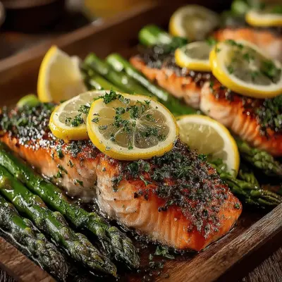 Zesty Lemon Herb Baked Salmon with Asparagus