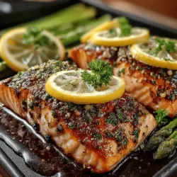 Zesty Sheet Pan Lemon Herb Salmon & Asparagus