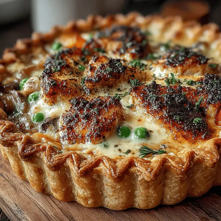 - 2 cups cooked chicken, shredded (preferably thighs for added flavor) - 1 cup carrots, diced - 1 cup peas (fresh or frozen) - 1 cup celery, diced - 1 medium onion, chopped - 3 cloves garlic, minced - 1/4 cup all-purpose flour - 1 cup chicken broth - 1/2 cup heavy cream - 2 tablespoons olive oil - 1 teaspoon dried thyme - Salt and pepper to taste