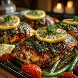Discover the vibrant flavors of our Zesty Lemon Herb Chicken & Green Bean Delight, a dish that promises to elevate your weeknight dinners with its refreshing taste and colorful presentation. This recipe combines succulent chicken breasts marinated in a zesty blend of lemon, herbs, and garlic, paired with crisp green beans and juicy cherry tomatoes. Not only is this meal easy to prepare, but it also offers a healthy balance of protein and vegetables, making it a perfect choice for those looking to enjoy a nutritious meal without sacrificing flavor.
