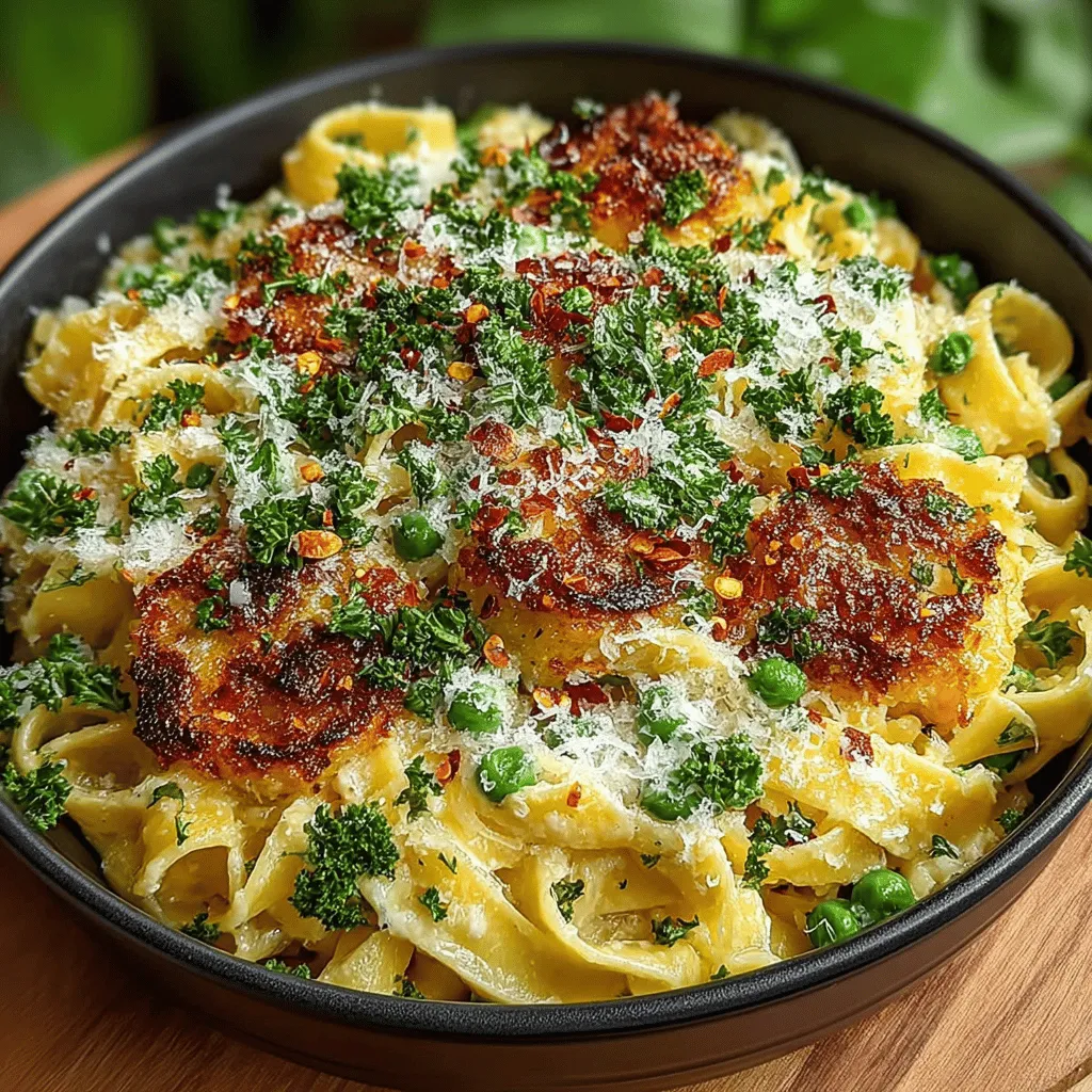 Indulging in a comforting plate of pasta is one of life's simple pleasures, and the Garlicky Creamy Delight Pasta with Peas is no exception. This recipe combines the rich flavors of garlic and cream with the vibrant sweetness of peas, all enveloped in perfectly cooked fettuccine. Not only is this dish a delightful treat for the taste buds, but it is also quick and easy to prepare, making it an ideal choice for weeknight dinners or special occasions. In this blog post, we will guide you through the steps to create this creamy pasta dish, while also exploring its nutritional benefits, variations, and serving suggestions.