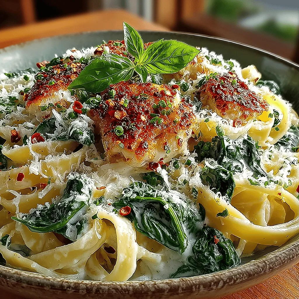 Creamy Garlic Parmesan Pasta with Spinach is a dish that takes comfort food to a whole new level. This delightful recipe combines the irresistible flavors of garlic and Parmesan cheese with the nutritious addition of fresh spinach, creating a meal that is both indulgent and health-conscious. Whether you're preparing a quick weeknight dinner or looking to impress guests at a dinner party, this pasta dish is versatile enough to suit any occasion. The creamy texture, combined with the savory notes of garlic and the vibrant green of spinach, makes this pasta not only delicious but also visually appealing. Let's dive into the ingredients and bring this culinary masterpiece to life.