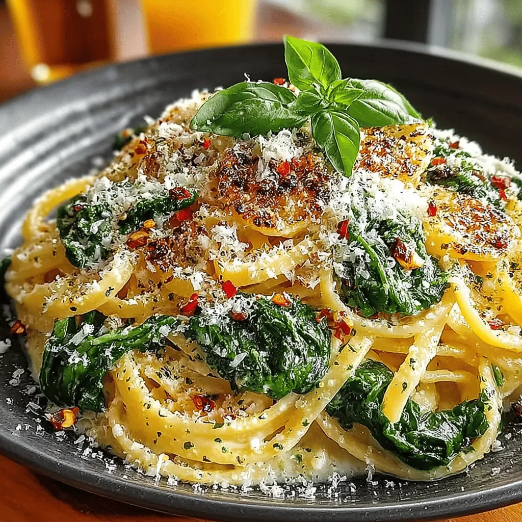 Creamy Garlic Parmesan Pasta with Spinach is a dish that takes comfort food to a whole new level. This delightful recipe combines the irresistible flavors of garlic and Parmesan cheese with the nutritious addition of fresh spinach, creating a meal that is both indulgent and health-conscious. Whether you're preparing a quick weeknight dinner or looking to impress guests at a dinner party, this pasta dish is versatile enough to suit any occasion. The creamy texture, combined with the savory notes of garlic and the vibrant green of spinach, makes this pasta not only delicious but also visually appealing. Let's dive into the ingredients and bring this culinary masterpiece to life.