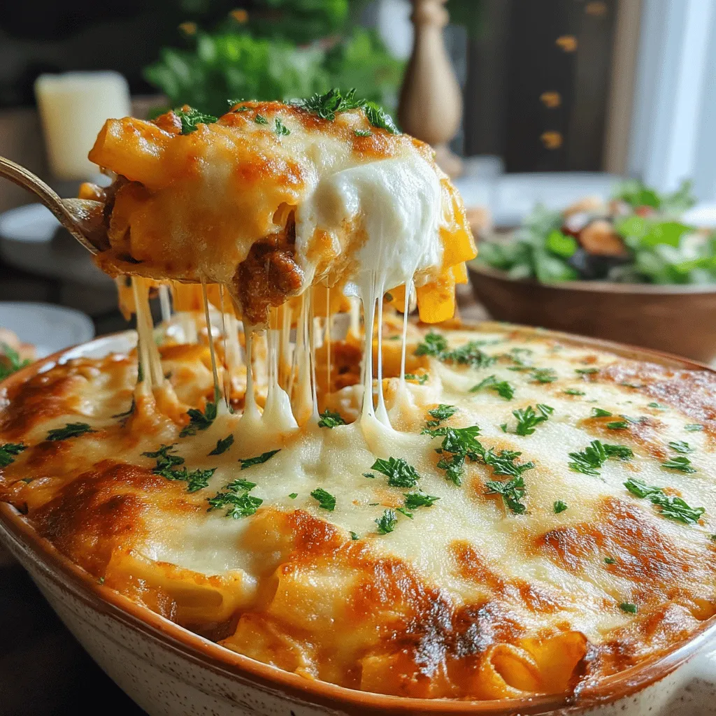 Cheesy Baked Ziti is a beloved comfort food that brings warmth and joy to family gatherings. Its rich flavors and creamy textures make it a favorite among both adults and children. This delightful dish combines the ease of pasta with a medley of cheeses, making it a perfect weeknight dinner or a crowd-pleasing potluck option.