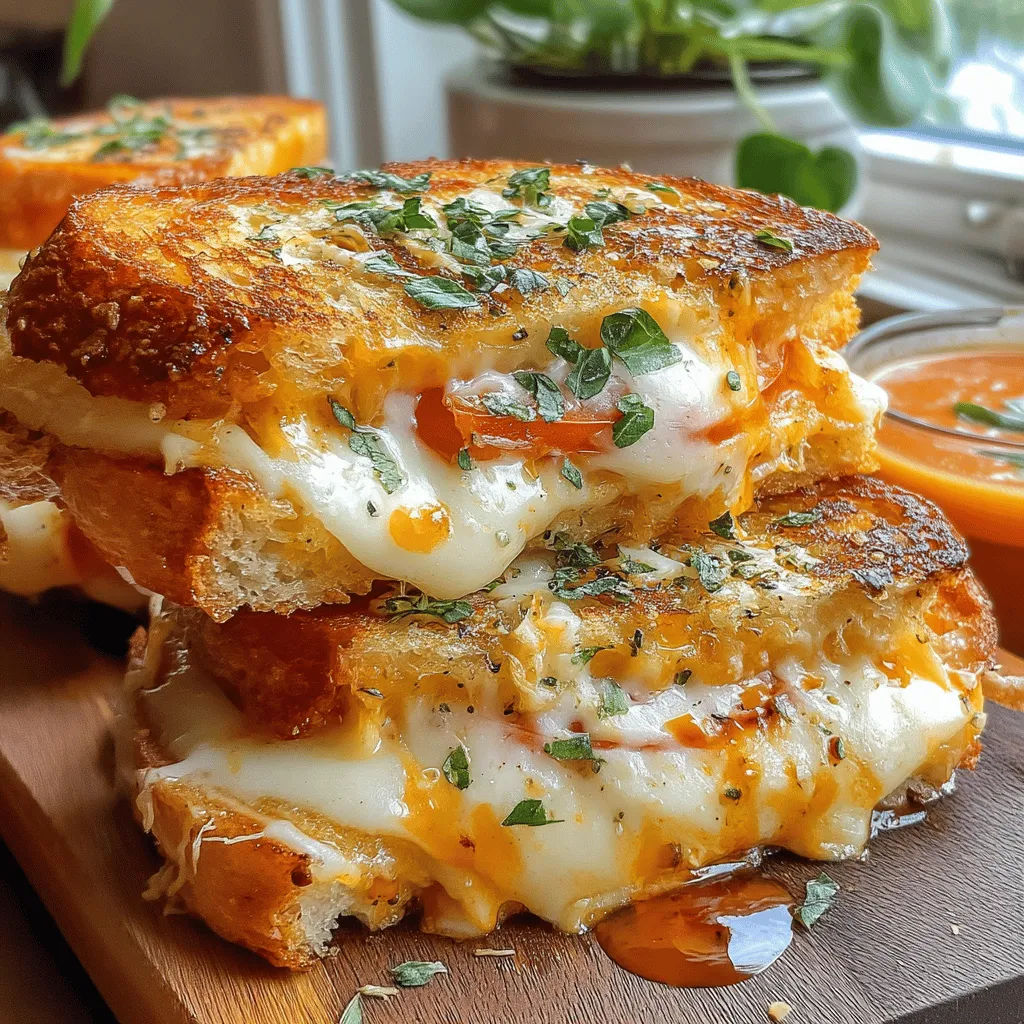 Tomato Basil Grilled Cheese Melts