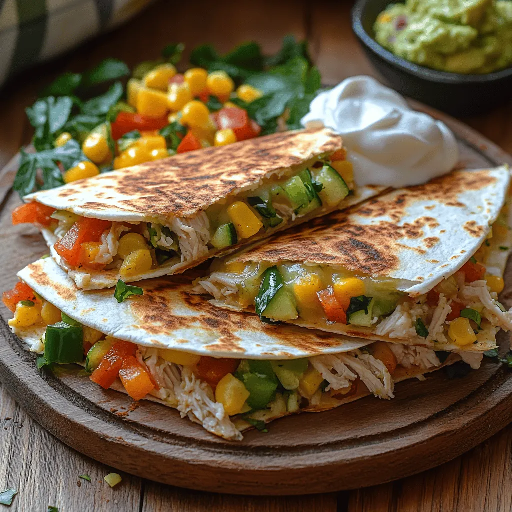 Veggie Wonderland Chicken Quesadillas are a delightful and nutritious meal option that combines colorful vegetables with tender chicken, creating a dish that is not only satisfying but also rich in flavor. This recipe is versatile enough for family dinners, casual gatherings, or meal prep for the week ahead. By incorporating a variety of vegetables along with lean protein, these quesadillas provide a well-rounded meal that is both delicious and health-conscious. Packed with nutrients, these quesadillas cater to different dietary needs while still being a hit among both kids and adults.