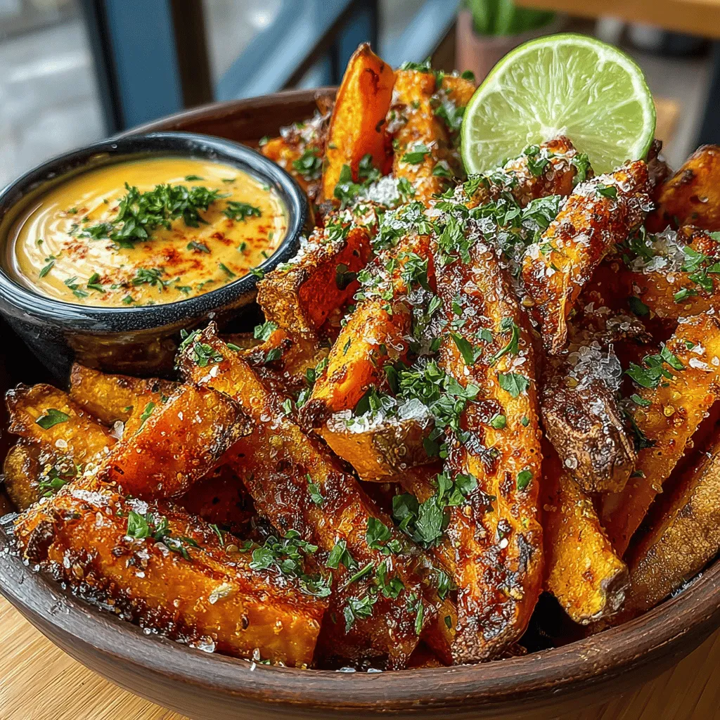 - 2 large sweet potatoes - 2 tablespoons olive oil - 1 teaspoon paprika - 1 teaspoon garlic powder - 1 teaspoon onion powder - 1 tablespoon cornstarch - Salt and pepper to taste