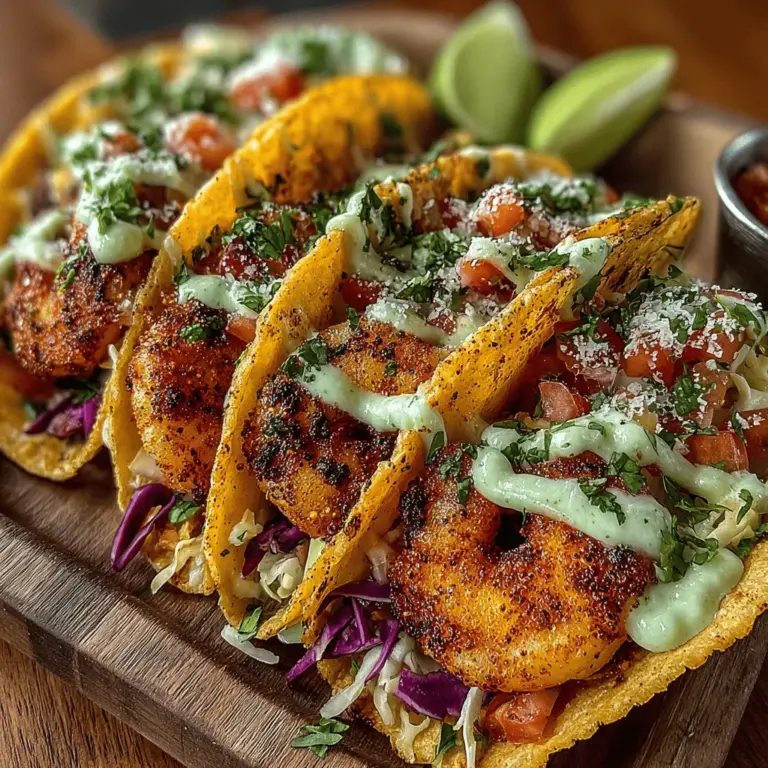 - 1 pound shrimp, peeled and deveined - 1 tablespoon olive oil - 1 teaspoon chili powder - 1 teaspoon cumin - 1/2 teaspoon garlic powder - Salt and pepper to taste - 8 small corn tortillas - 1 cup shredded cabbage - 1 ripe avocado - 1/4 cup sour cream - 1 tablespoon lime juice - Fresh cilantro, for garnish - Lime wedges, for serving