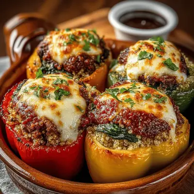 Savory Turkey and Spinach Stuffed Bell Peppers
