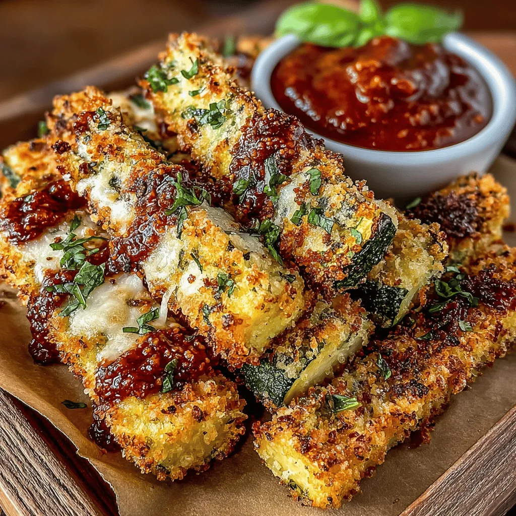 - 2 medium zucchinis - 1 cup panko breadcrumbs - ½ cup grated Parmesan cheese - 2 large eggs - 1 teaspoon garlic powder - 1 teaspoon onion powder - 1 teaspoon dried oregano - ½ teaspoon salt - ½ teaspoon black pepper - Marinara sauce for dipping