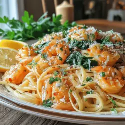 Zesty Garlic Shrimp & Spinach Linguine