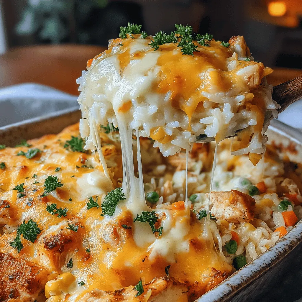 If you're looking for a wholesome and satisfying dish that perfectly caters to busy weeknights, the Cheesy Comfort Chicken & Rice Bake is your answer. This recipe boasts a creamy texture and cheesy goodness that elevates classic comfort food to a whole new level. It's not just a meal; it's a warm hug in a dish that your family will love.