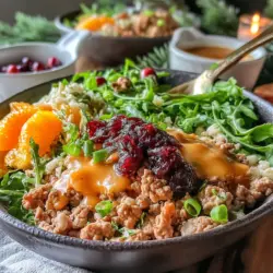 Herb Butter Turkey Bowls with Cranberry Relish
