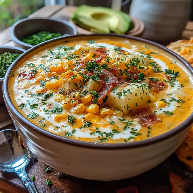 Corn chowder is a beloved dish that embodies comfort and warmth. With its rich, creamy texture and vibrant flavors, it’s a perfect choice for cozy meals, whether on a chilly evening or as a delightful summer treat. This chowder draws on the natural sweetness of corn, enhanced by fresh herbs, making it a crowd-pleaser for family dinners or gatherings.