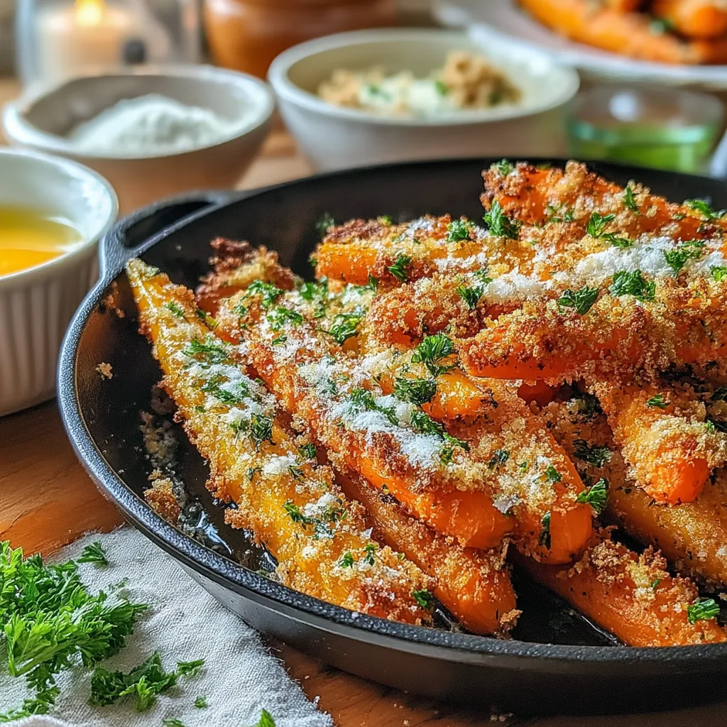 Golden Garlic Herb Fried Breaded Carrots are a delightful twist on a classic side dish. This recipe transforms humble carrots into a crunchy, flavorful treat that's perfect for both kids and adults. With a golden-brown crust and aromatic garlic and herbs, these carrots are sure to become a favorite on your dinner table.